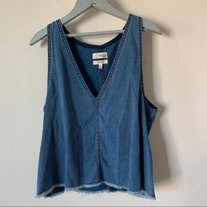 Wilfred Free v-neck denim crop tank top